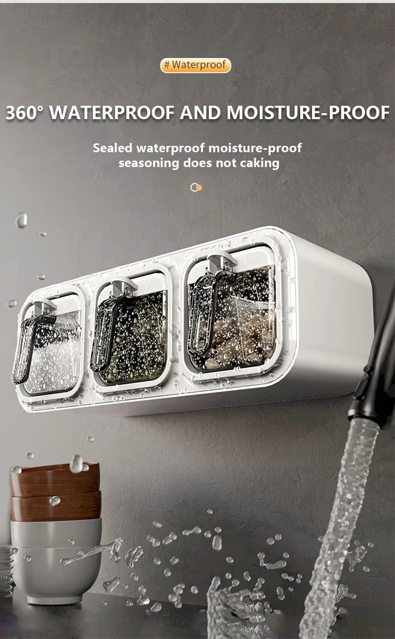 Wall Mounted Kitchen Seasoning Box – Condiment & Spice Storage Organiser